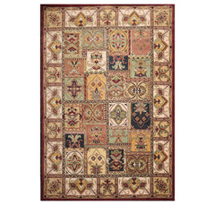 8' x11' Burgundy Beige Gold Color Hand Tufted Hand Made 100% Wool Traditional Oriental Rug