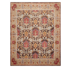 7' 9''x9' 9'' Brown Beige Caramel Color Hand Tufted Hand Made 100% Wool Traditional Oriental Rug