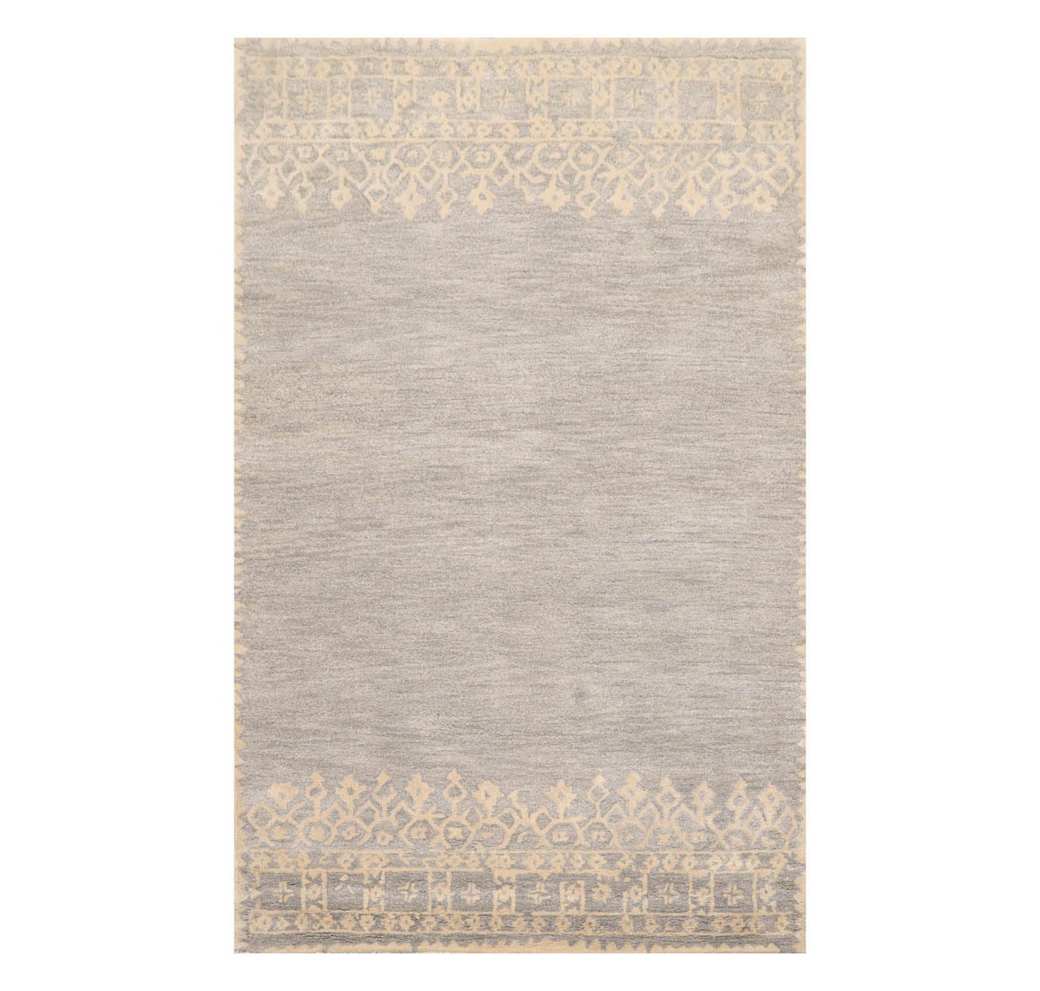 5' x8' Gray Beige Color Hand Tufted Hand Made 100% Wool Transitional Oriental Rug