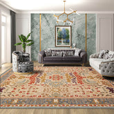 Runner Beige Blue Brown Color Hand Tufted All-Over 100% Wool Arts & Crafts/Mission Oriental Rug