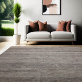 8' x10' Ivory Gray Brown Color Hand Knotted Persian 100% Wool Modern & Contemporary Oriental Rug