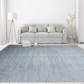9' x12' Blue Gray Color Hand Knotted Persian Wool and Silk Modern & Contemporary Oriental Area Rug