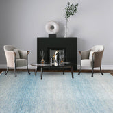 9' x12' Aqua Gray Beige Color Hand Knotted Hand Made 100% Wool Modern & Contemporary Oriental Rug