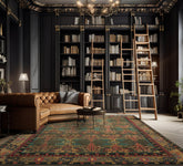 3 x 12 Gray Moss Black Color Hand Tufted All-Over Wool Arts & Crafts/Mission Oriental Rug