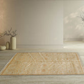 5' 6''x8' Moss Gold Brown Color Hand Knotted Persian 100% Wool Transitional Oriental Rug