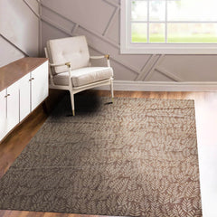 6' 1''x9' Taupe Gray Color Hand Knotted Tibetan 100% Wool Transitional Oriental Rug