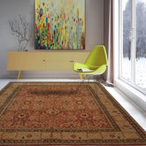 8' x10' Rose Moss Beige Color Hand Knotted Persian 100% Wool Traditional Oriental Rug