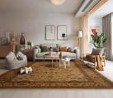 9' 11''x14' Light Gold Rust Gray Color Hand Knotted Persian 100% Wool Traditional Oriental Rug