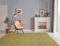 6' x8' 11'' Lime Light Gold Color Hand Knotted French Aubusson Savonnerie 100% Wool Traditional Oriental Rug