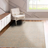 6' x9' Sea Foam Beige Color Hand Knotted Oushak 100% Wool Traditional Oriental Rug