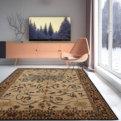 6' x9' Beige Camel Rust Color Hand Knotted Tibetan 100% Wool Transitional Oriental Rug