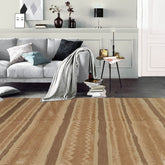 6' x9' 1'' Beige Tan Brown Color Hand Knotted Tibetan 100% Wool Transitional Oriental Rug