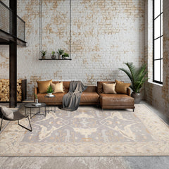 9' 3''x11' 11'' Gray Ivory Brown Color Hand Knotted Persian 100% Wool Traditional Oriental Rug