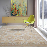 7' 7''x10' 1'' Gray Taupe Light Gold Color Hand Knotted Persian 100% Wool Traditional Oriental Rug