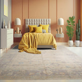 9x12 Beige, Aubergine, Tan Color Hand Knotted All-Over 100% Wool Traditional Oriental Rug