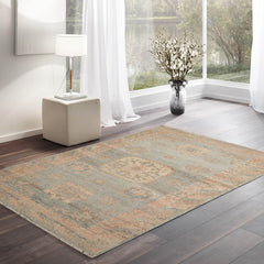 3x5 Slate, Blush, Beige Color Hand Knotted All-Over 100% Wool Traditional Oriental Rug