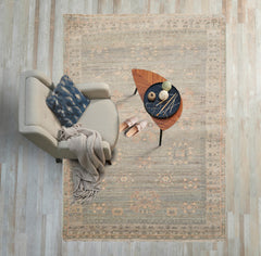 3x5 Mint, Gray, Blush Color Hand Knotted All-Over 100% Wool Traditional Oriental Rug