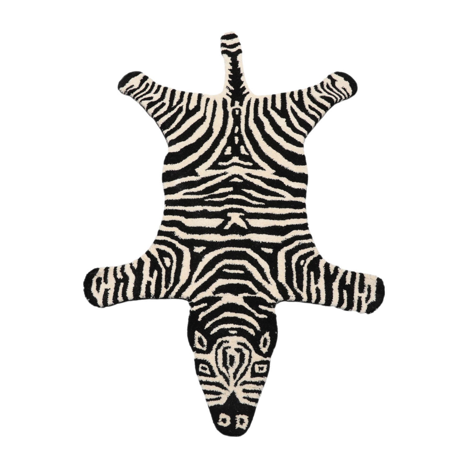 3' x5' Black White Color Hand Tufted Hand Made 100% Wool Novelty Oriental Rug