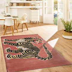 3 x 5  Blush Gold Black Color Hand Tufted All-Over 100% Wool Novelty/ Animal Oriental Rug