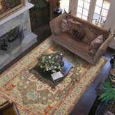 Multi Size Gray, Beige, Burnt Orange Color Hand Knotted All-Over 100% Wool Traditional Oriental Rug