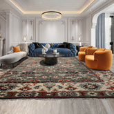8x10 Gray, Beige, Burnt Orange Color Hand Knotted All-Over 100% Wool Traditional Oriental Rug
