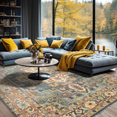 8x10 Slate, Ivory, Blue Color Hand Knotted All-Over 100% Wool Traditional Oriental Rug