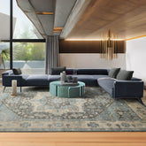 Multi Size Mossy, Gray, Beige, Blue Color Hand Knotted All-Over 100% Wool Traditional Oriental Rug