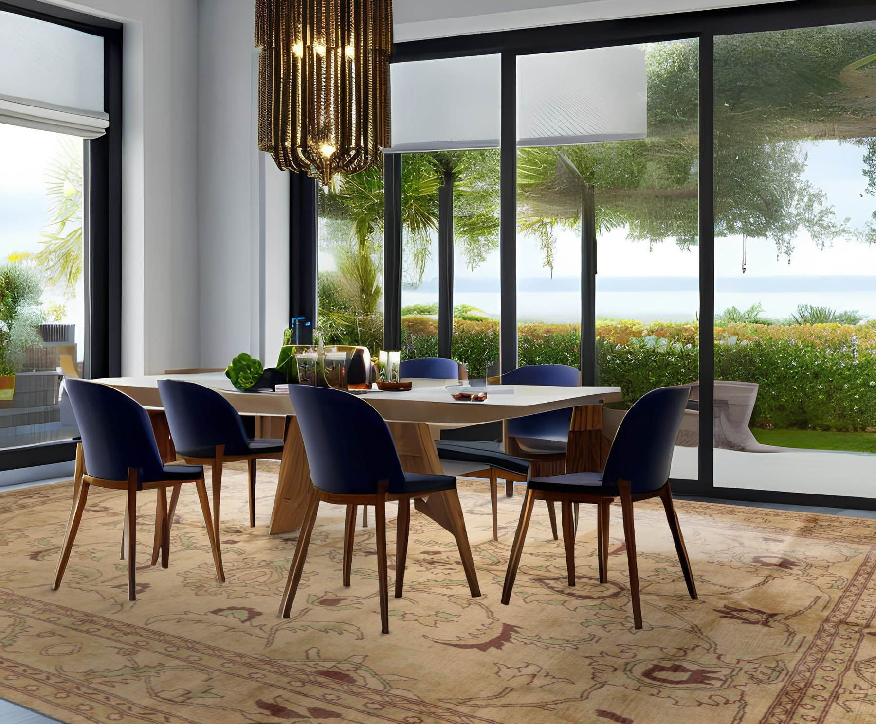 10' 4''x14' 9'' Tan Brown Sage Color Hand Knotted All-Over 100% Wool Traditional Oriental Rug