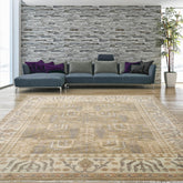 8' x10' Moss Beige Mint Color Hand Knotted All-Over 100% Wool Traditional Oriental Rug