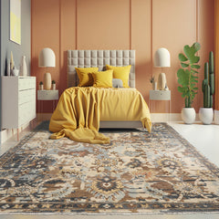 8' x10' Beige Brown Gray Color Hand Knotted All-Over 100% Wool Arts & crafts Oriental Rug