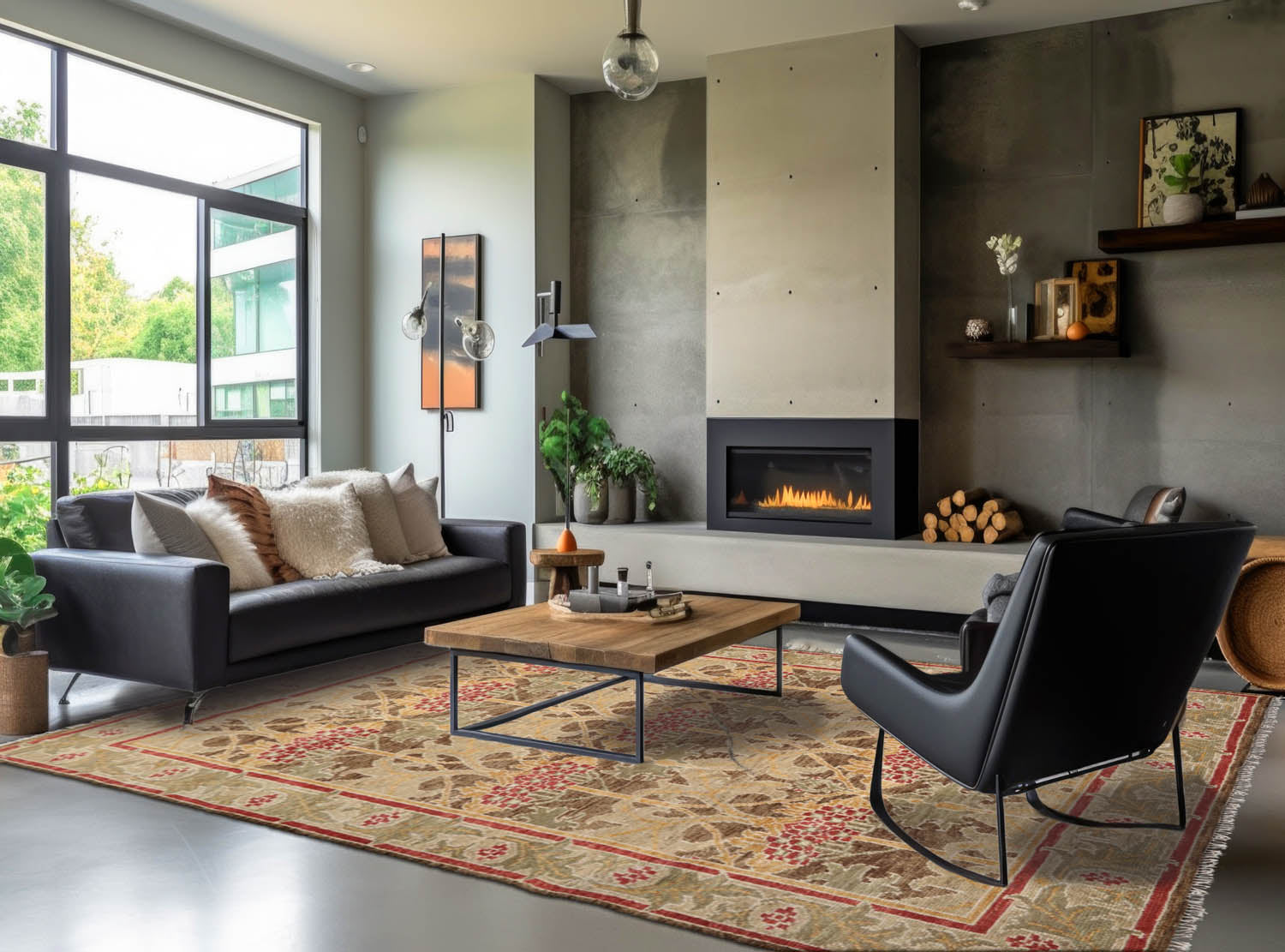 8 x 10 Brown Green Red Color Hand Knotted All-Over 100% Wool Arts & crafts Oriental Rug