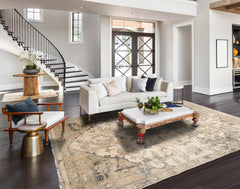 8 x 10 Beige Tan Gray Color Hand Knotted All-Over 100% Wool Arts & crafts Oriental Rug