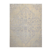 8' x11' Gray Beige Taupe Color Hand Knotted All-Over Wool||100% Wool Transitional Oriental Rug