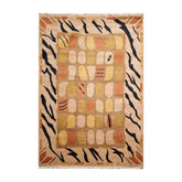 6' x9' Brown Beige Black Color Hand Knotted All-Over 100% Wool Traditional Oriental Rug