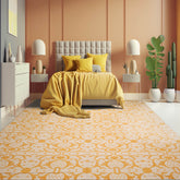 10' x14' Beige Gold Color Hand Woven All-Over 100% Wool Modern Oriental Rug