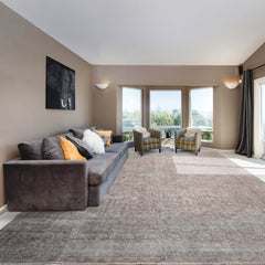 9x12 Rust, Gray Blue Color Hand Knotted All-Over 100% Wool Traditional Oriental Rug