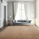 8x10 Tan, Brown Color Hand Knotted All-Over 100% Wool Modern Oriental Rug