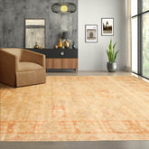 6x9 Tan, Teracotta Gold Color Hand Knotted All-Over 100% Wool Traditional Oriental Rug