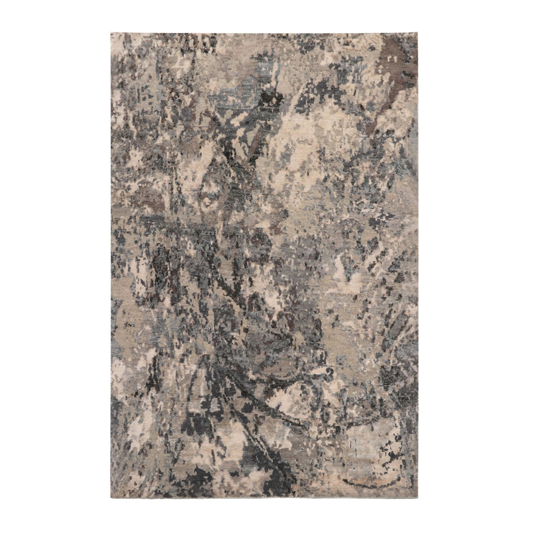 4x9 Gray, Beige, Muted Tones Color Hand Knotted All-Over 100% Wool Modern Oriental Rug