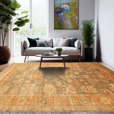 6x9 Gray, Teracotta, Rust Color Hand Knotted All-Over 100% Wool Traditional Oriental Rug