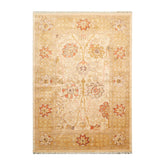 4x6 Beige, Gold, Burnt Orange Color Hand Knotted All-Over 100% Wool Traditional Oriental Rug