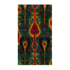 3x5 Green, Red, Blue Color Hand Knotted All-Over 100% Wool Traditional Oriental Rug