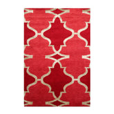 4x6 Raspberry, Red Color Hand Knotted All-Over 100% Wool Transitional Oriental Rug