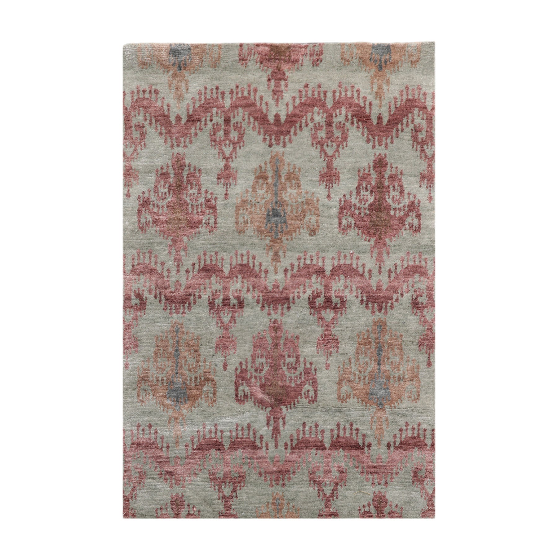 3' 9''x5' 9'' Gray Aubergine Slate Color Hand Knotted All-Over 100% Wool Transitional Oriental Rug