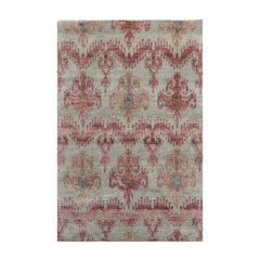 3' 9''x5' 9'' Gray Aubergine Slate Color Hand Knotted All-Over 100% Wool Transitional Oriental Rug