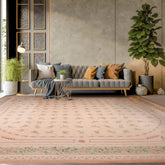 16' 3''x18' 6'' Blush Peach Green Color Hand Knotted All-Over 100% Wool Traditional Oriental Rug