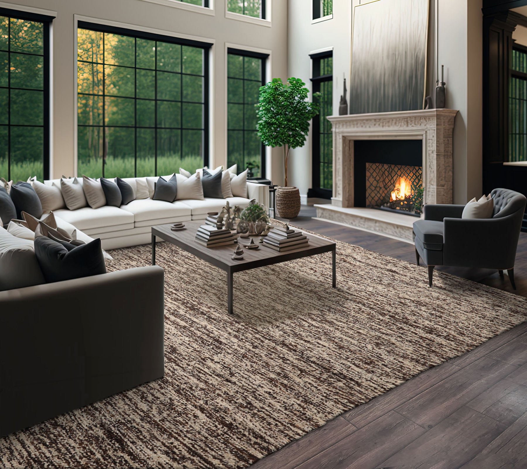 9' 6''x11' 7'' Beige Brown Color Hand Woven Flat Weave 100% Wool Modern & Contemporary Oriental Rug