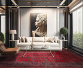 11' 7''x24' 1'' Antique Rose Navy Beige Color Hand Knotted Persian 100% Wool Traditional Oriental Rug