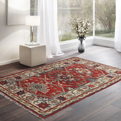 3' x5' Rust Beige Gray Color Hand Knotted All-Over 100% Wool Traditional Oriental Rug