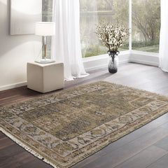 3' x5' Pistachio Beige Tan Color Hand Knotted All-Over 100% Wool Traditional Oriental Rug